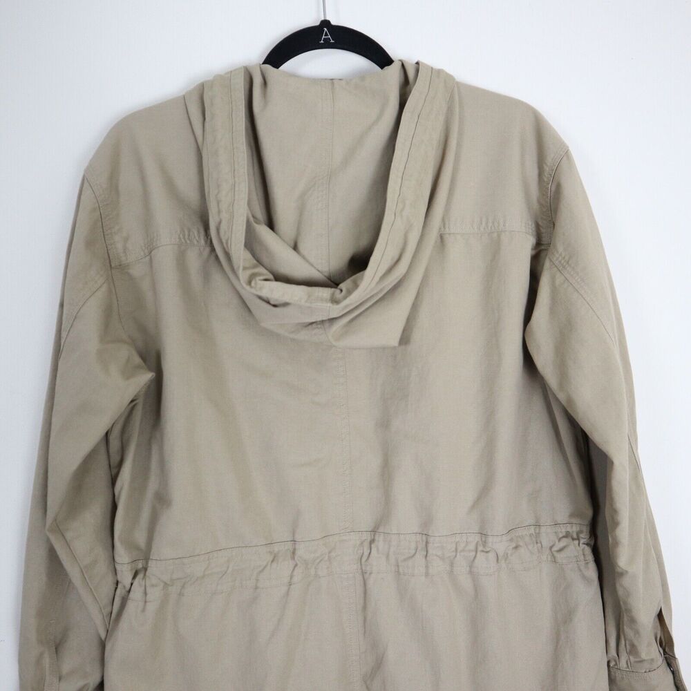 Brochu Walker Size S Prato Drawcord Anorak Coat Khaki Brown Hooded Zip - Picture 11 of 13